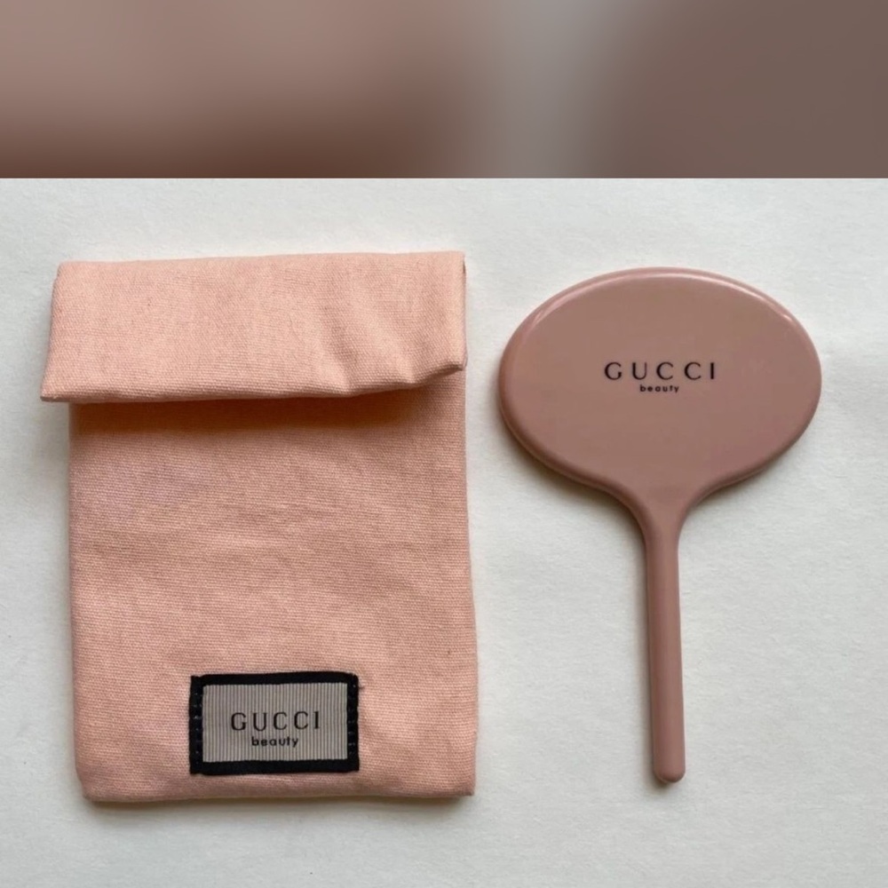 Gucci Beauty Blush Pink Hand Mirror with Case
